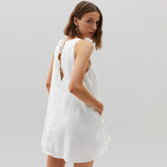 Weiße Baumwolle, bequem, atmungsaktiv, schnell trocknend, hautfreundlich, Nachthemd, Pyjama kann als Oberbekleidung oder Hauskleidung verwendet werden