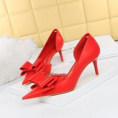Women's Shallow Mouth Pointed Toe Side Hollow