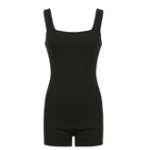 Combinaison moulante sans manches, dos nu, bretelles simples, combinaison décontractée de sport, une pièce