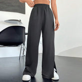 Lässige Trainingshose mit elastischer Taille und weitem Bein, gerade Jogginghose