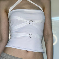 Pure Sweet Halter Spaghetti Straps Tube Top Short Vest