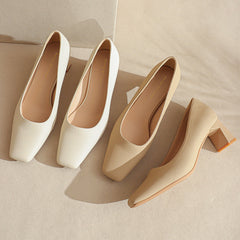 Attractive Women's Square Head Pumps Low
