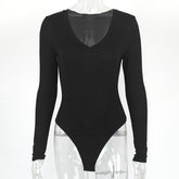 Bottoming Shirt Tight Modal Long Sleeve V-neck Bodysuit