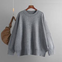 round Neck Knitwear Solid Color Loose Pullover