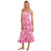 Print Strap Backless Sleeveless Vacation Beach Dress