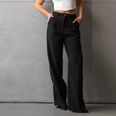 Black Office High Waist Slim Fit Slimming Straight Pants Trousers