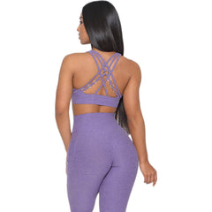 Breathable Criss Cross Bra Metal Hollow Out Cutout Yoga Suit Fitness Sports Fitness Tights