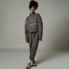 Hoodie Trendy BrLazy Feeling Loose Street Distressed Half Zipper Coat Winter