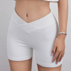 High Grade Thread High Elastic Tight V Waist Yoga Peach Hip Raise Slim Fit Running Exercise Shorts