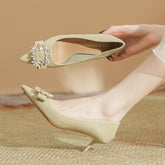 Women's Color High Frosted Elegant Summer Pointed