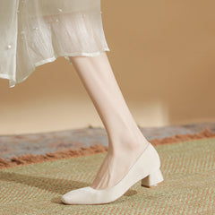 Damen Commuter High Soft Chunky Solid Color Heels