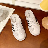 Cool White Half Outdoor Couple Slip-on Slippers