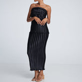 Solid Color Suit Tube Top Top Skirt Two Piece