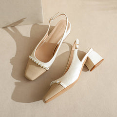 Damen Sandalen mit geschlossener Zehenpartie, Vordertasche und leerer Farbe auf der Rückseite