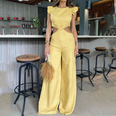 Jumpsuit Kurzes Outfit Lockerer Jumpsuit mit weitem Bein