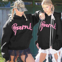 Letter Graphic Printing Street Shooting Loose Long Sleeve Sweatershirt