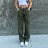 Lässige Herbst-Street-Jeans mit Retro-Farben und lockerer Tasche