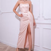 Robe tube fendue pour femme