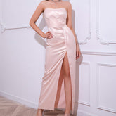 Robe tube fendue pour femme