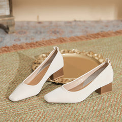 Women's Pad Square Toe High Commuter Office Heels