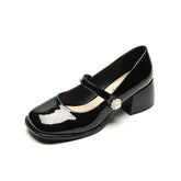 Women's Female Square Toe French Vintage Word