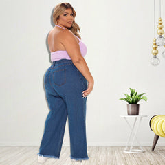 Embroidered Washed Jeans