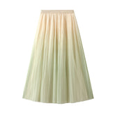 Jupe plissée élégante et gracieuse à dégradé de couleurs, jupe trapèze légère et luxueuse à taille haute