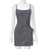 Shiny Cami Dress Cutout Dress
