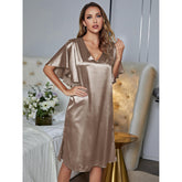 Pyjama en soie de haute qualité, vêtements d'intérieur, chemise de nuit en satin de soie glacée