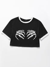 Halloween Casual Skull HPrint Short Sleeve T shirt