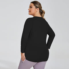 Plus Size Long Thigh Length Thin Yoga Wear Mesh Beauty Back Breathable Long Sleeve Running Fitness Top Sportswear