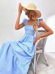 Strap Ruffled Dress