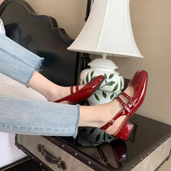 Chaussures basses à double boucle pour femme, dos vide et fermé