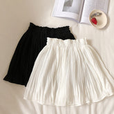 Fresh Solid Color Chiffon Skirt Korean High Waist Slimming Pleated Anti Exposure Skirt