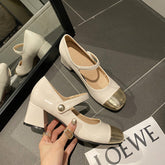 Women's Mary Jane Thick Spring Square Head Heels