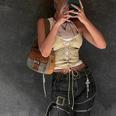 Backless Bandage Corset Short Top