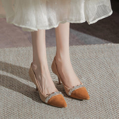 Women's French High Summer Small Color Block Pointed
