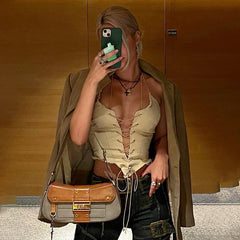 Backless Bandage Corset Short Top