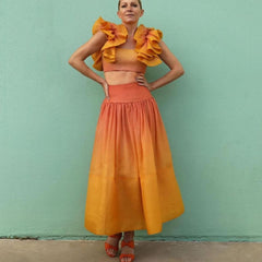 Rüschen Farbverlauf Rock Set