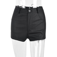 Collants et shorts en similicuir mat ajouré et découpé