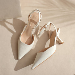 Chaussures d'extérieur rondes à talons pour femmes, style printemps