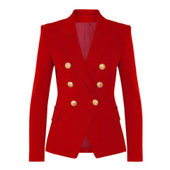 High Quality Top Blazer Metal Lion Head Buckle Double Breasted Small Blazers
