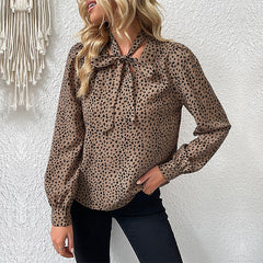 Long Sleeve Leopard-Print Shirt