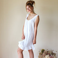 French Light Luxury Sweet White Sleeveless Maxi Dress Maxi Dress Home Wear