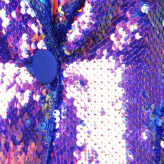 Cooler, farbiger Blazer mit Pailletten und einem Knopf