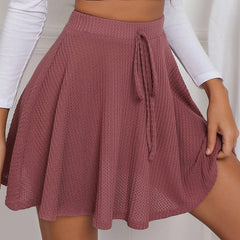 Preppy Skirt Solid Color Sports Casual Skirt