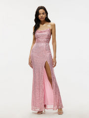 Dress Sleeveless Cami Dress Slim Fit Sheath Sequined Dress