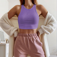 Slim Fit Cropped Cotton Rib Camisole