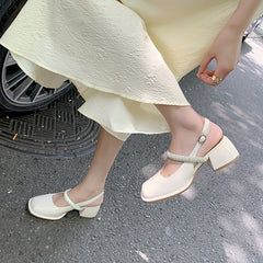 Escarpins épais à strass pour femmes