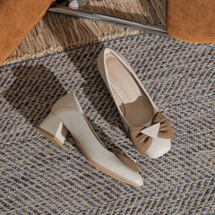 Women's Style Square Toe Soft Chunky Pumps